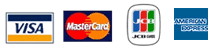 VISA, MasterCard, JCB, AMEX